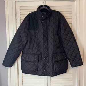Polo Ralph Lauren men quilted black field jacket black large